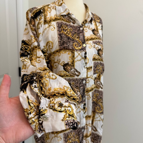 Grand & Greene Leopard Print Blouse Sz 1X - Picture 3 of 11